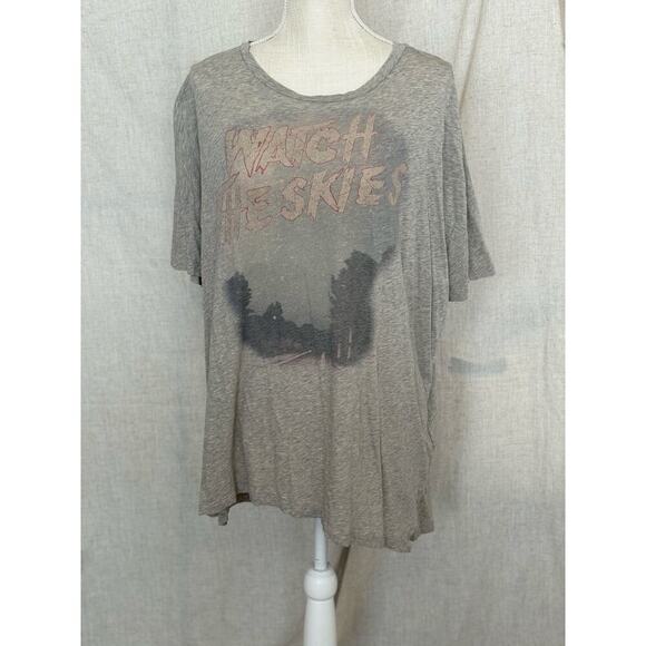 All Saints Grey Watch the Skies Cora Graphic T-Shirt Size M - Picture 2 of 7